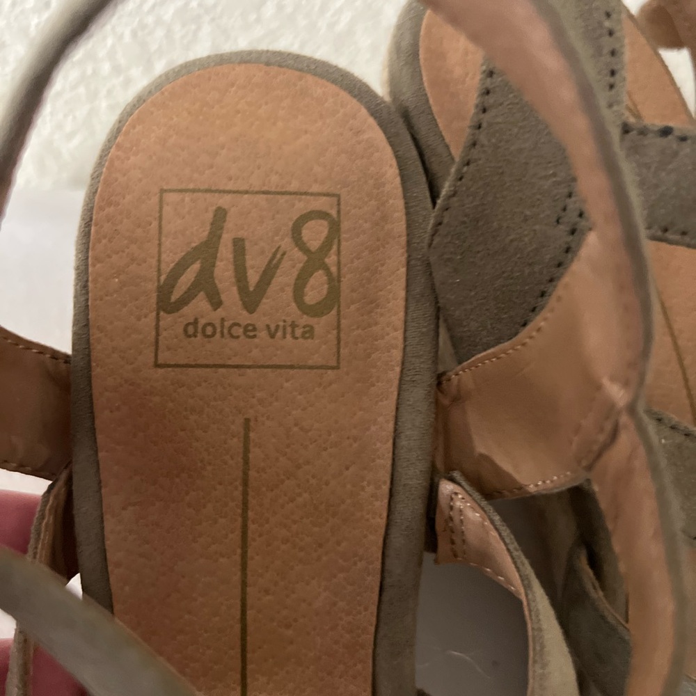 DV by Dolce Vita Olive Wedge Sandals with Espadrille Heel - Picture 4 of 6